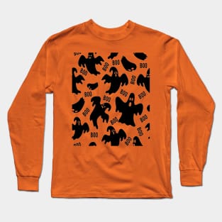 Boo Ghosts Pattern Long Sleeve T-Shirt